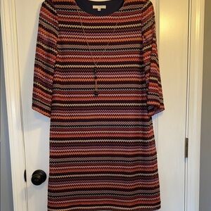 Sandra Darren Multicolored Long Bell Sleeve Dress